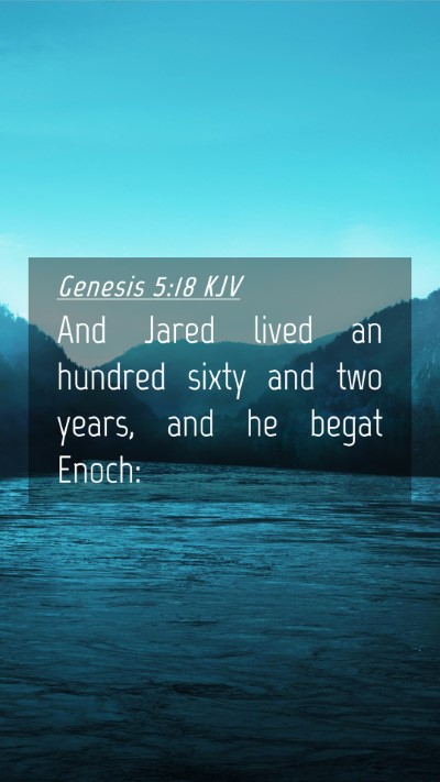 Picture 04 - Genesis 5:18 KJV Mobile Phone Wallpaper - And Jared lived an hundred sixty and two years, - Mobile Bible Verse Wallpaper