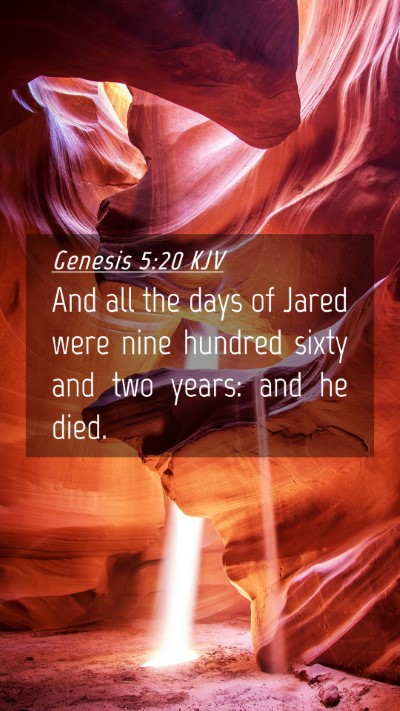 Picture 04 - Genesis 5:20 KJV Mobile Phone Wallpaper - And all the days of Jared were nine hundred sixty - Mobile Bible Verse Wallpaper