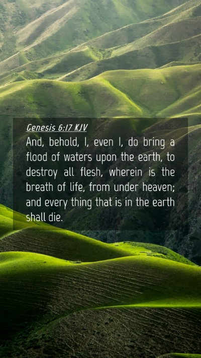 Picture 04 - Genesis 6:17 KJV Mobile Phone Wallpaper - And, behold, I, even I, do bring a flood of - Mobile Bible Verse Wallpaper