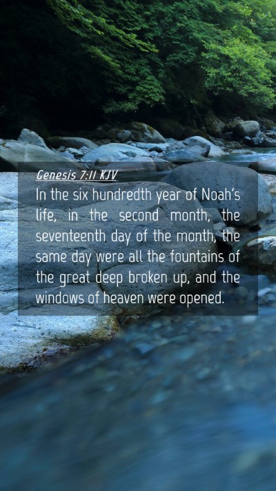 Picture 04 - Genesis 7:11 KJV Mobile Phone Wallpaper - In the six hundredth year of Noah's life, in the - Mobile Bible Verse Wallpaper