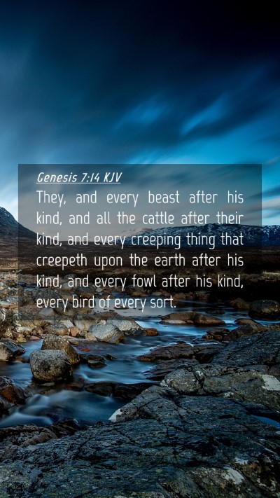 Picture 04 - Genesis 7:14 KJV Mobile Phone Wallpaper - They, and every beast after his kind, and all the - Mobile Bible Verse Wallpaper