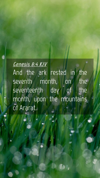 Picture 04 - Genesis 8:4 KJV Mobile Phone Wallpaper - And the ark rested in the seventh month, on the - Mobile Bible Verse Wallpaper
