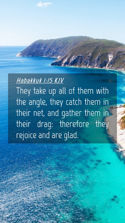 Picture 04 - Habakkuk 1:15 KJV Mobile Phone Wallpaper - They take up all of them with the angle, they - Mobile Bible Verse Wallpaper