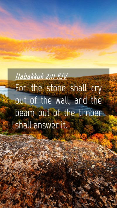 Picture 04 - Habakkuk 2:11 KJV Mobile Phone Wallpaper - For the stone shall cry out of the wall, and the - Mobile Bible Verse Wallpaper