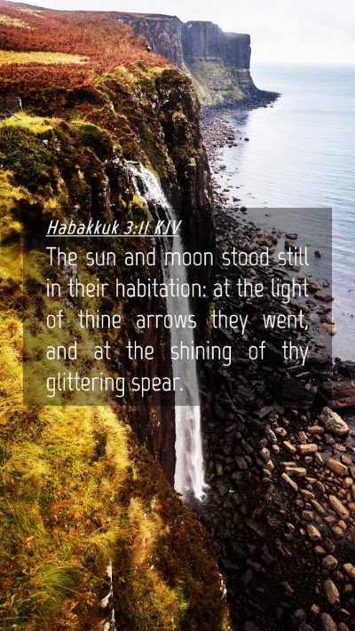 Picture 04 - Habakkuk 3:11 KJV Mobile Phone Wallpaper - The sun and moon stood still in their habitation: - Mobile Bible Verse Wallpaper