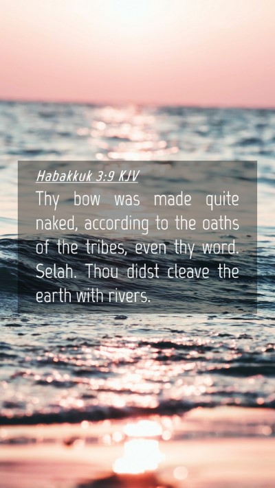 Picture 04 - Habakkuk 3:9 KJV Mobile Phone Wallpaper - Thy bow was made quite naked, according to the - Mobile Bible Verse Wallpaper