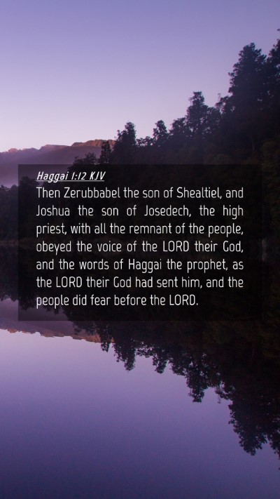 Picture 04 - Haggai 1:12 KJV Mobile Phone Wallpaper - Then Zerubbabel the son of Shealtiel, and Joshua - Mobile Bible Verse Wallpaper