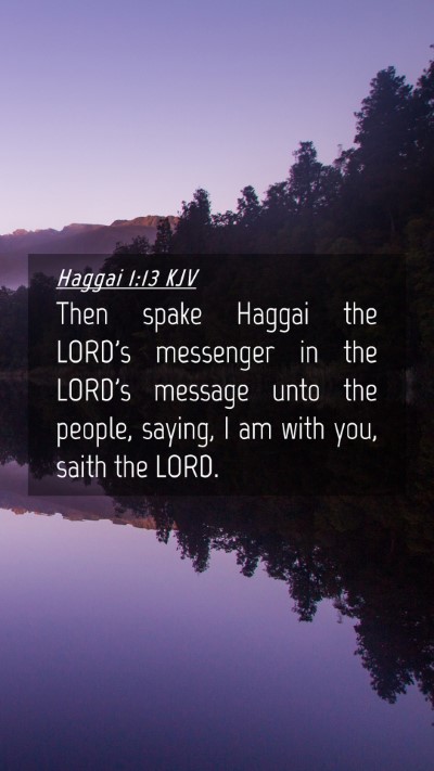 Picture 04 - Haggai 1:13 KJV Mobile Phone Wallpaper - Then spake Haggai the LORD's messenger in the - Mobile Bible Verse Wallpaper
