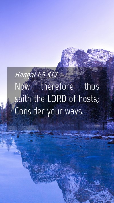 Picture 04 - Haggai 1:5 KJV Mobile Phone Wallpaper - Now therefore thus saith the LORD of hosts; - Mobile Bible Verse Wallpaper