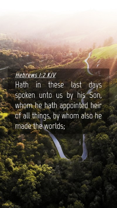 Picture 04 - Hebrews 1:2 KJV Mobile Phone Wallpaper - Hath in these last days spoken unto us by his - Mobile Bible Verse Wallpaper