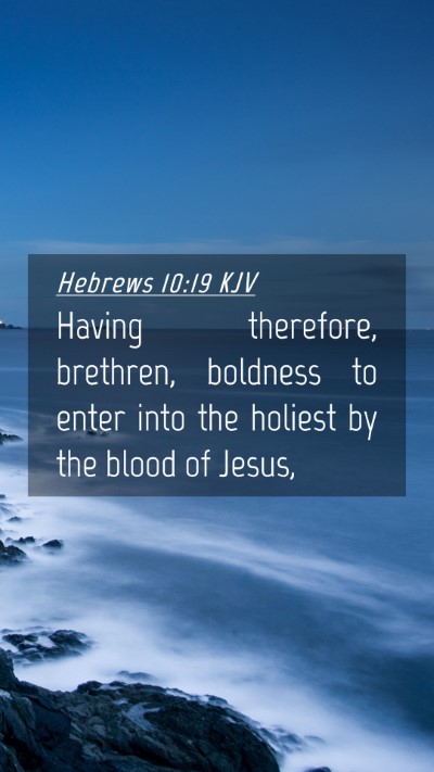 Picture 04 - Hebrews 10:19 KJV Mobile Phone Wallpaper - Having therefore, brethren, boldness to enter - Mobile Bible Verse Wallpaper