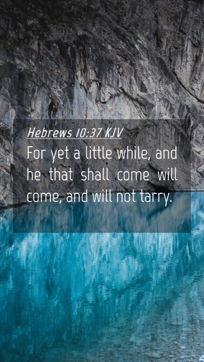 Picture 04 - Hebrews 10:37 KJV Mobile Phone Wallpaper - For yet a little while, and he that shall come - Mobile Bible Verse Wallpaper
