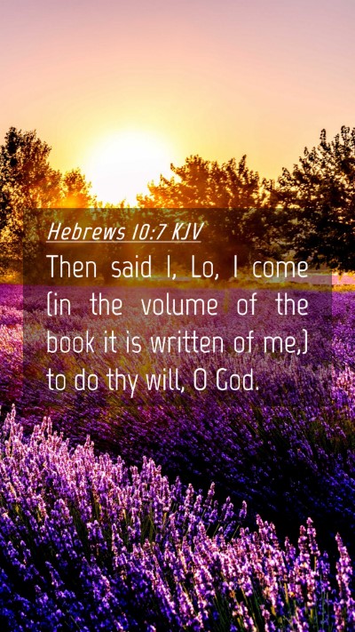 Picture 04 - Hebrews 10:7 KJV Mobile Phone Wallpaper - Then said I, Lo, I come (in the volume of the - Mobile Bible Verse Wallpaper