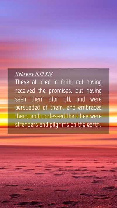 Picture 04 - Hebrews 11:13 KJV Mobile Phone Wallpaper - These all died in faith, not having received the - Mobile Bible Verse Wallpaper
