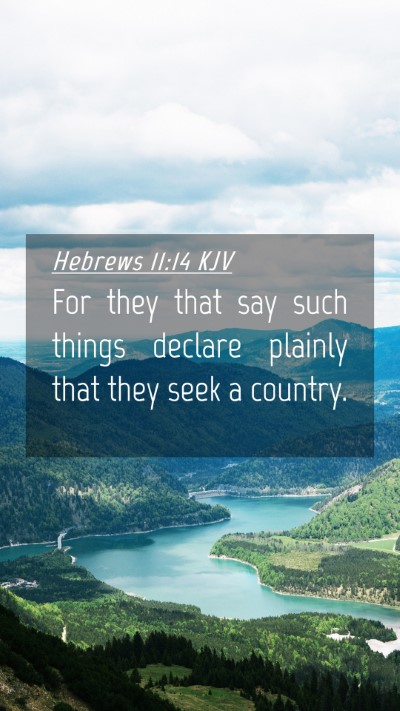 Picture 04 - Hebrews 11:14 KJV Mobile Phone Wallpaper - For they that say such things declare plainly - Mobile Bible Verse Wallpaper