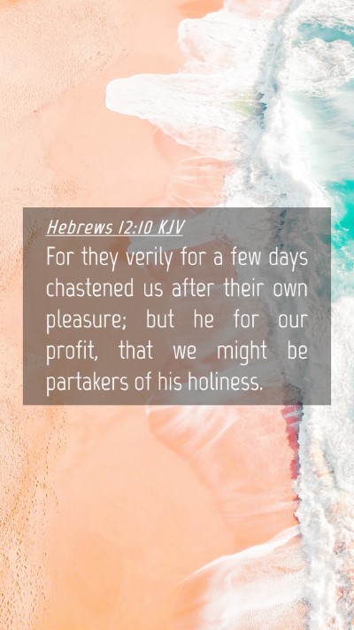 Picture 04 - Hebrews 12:10 KJV Mobile Phone Wallpaper - For they verily for a few days chastened us after - Mobile Bible Verse Wallpaper