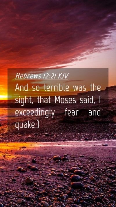 Picture 04 - Hebrews 12:21 KJV Mobile Phone Wallpaper - And so terrible was the sight, that Moses said, I - Mobile Bible Verse Wallpaper
