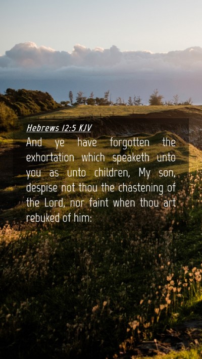Picture 04 - Hebrews 12:5 KJV Mobile Phone Wallpaper - And ye have forgotten the exhortation which - Mobile Bible Verse Wallpaper