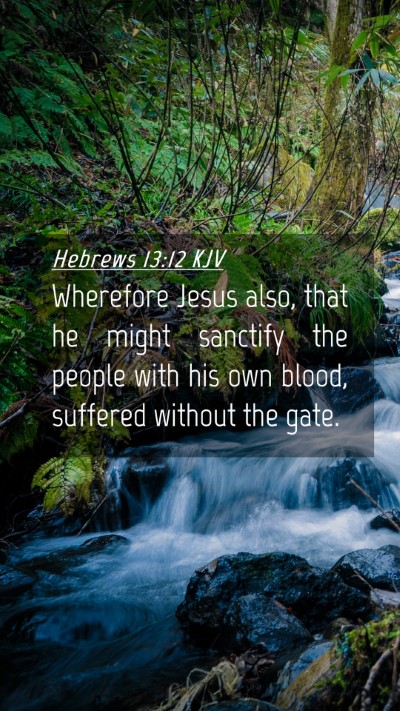 Picture 04 - Hebrews 13:12 KJV Mobile Phone Wallpaper - Wherefore Jesus also, that he might sanctify the - Mobile Bible Verse Wallpaper