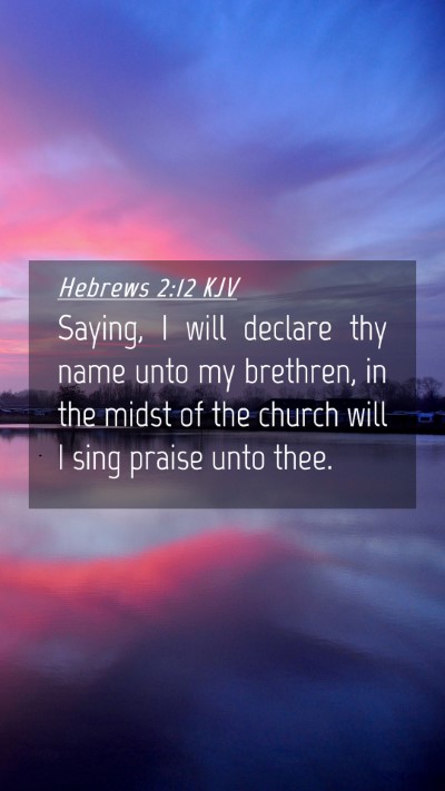 Picture 04 - Hebrews 2:12 KJV Mobile Phone Wallpaper - Saying, I will declare thy name unto my brethren, - Mobile Bible Verse Wallpaper
