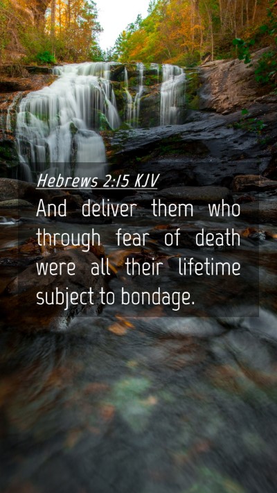 Picture 04 - Hebrews 2:15 KJV Mobile Phone Wallpaper - And deliver them who through fear of death were - Mobile Bible Verse Wallpaper