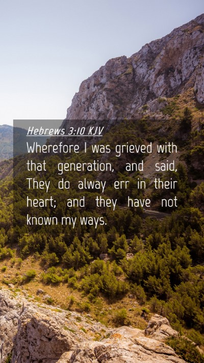 Picture 04 - Hebrews 3:10 KJV Mobile Phone Wallpaper - Wherefore I was grieved with that generation, and - Mobile Bible Verse Wallpaper