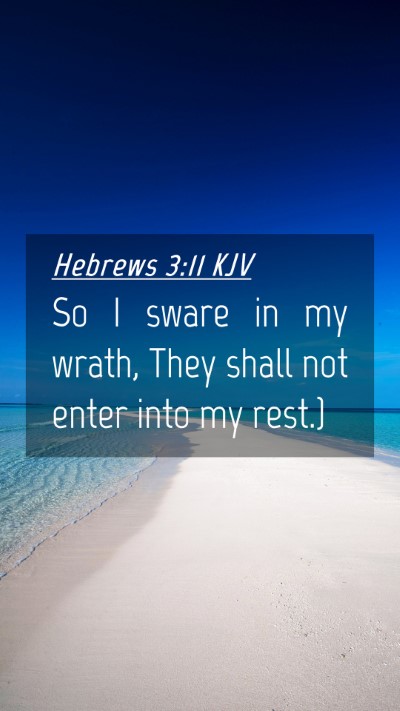 Picture 04 - Hebrews 3:11 KJV Mobile Phone Wallpaper - So I sware in my wrath, They shall not enter into - Mobile Bible Verse Wallpaper