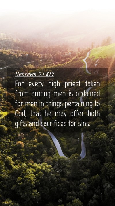 Picture 04 - Hebrews 5:1 KJV Mobile Phone Wallpaper - For every high priest taken from among men is - Mobile Bible Verse Wallpaper