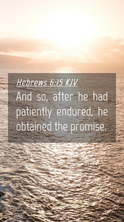 Picture 04 - Hebrews 6:15 KJV Mobile Phone Wallpaper - And so, after he had patiently endured, he - Mobile Bible Verse Wallpaper