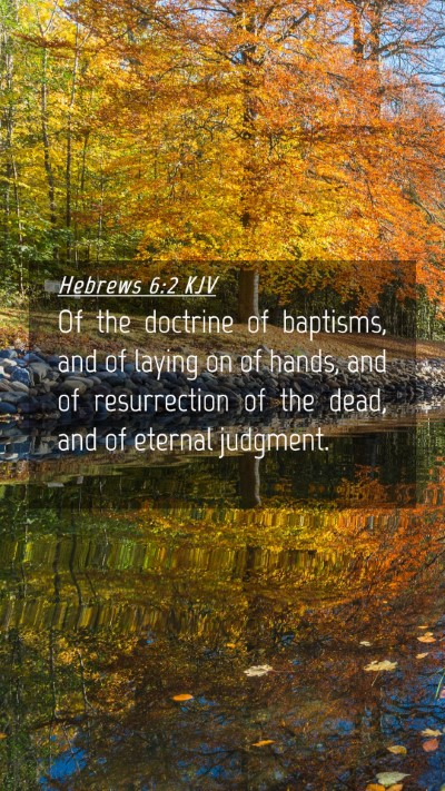Picture 04 - Hebrews 6:2 KJV Mobile Phone Wallpaper - Of the doctrine of baptisms, and of laying on of - Mobile Bible Verse Wallpaper