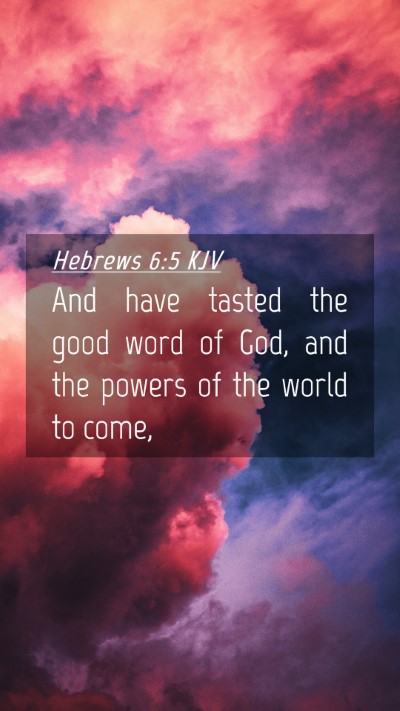 Picture 04 - Hebrews 6:5 KJV Mobile Phone Wallpaper - And have tasted the good word of God, and the - Mobile Bible Verse Wallpaper