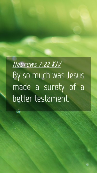 Picture 04 - Hebrews 7:22 KJV Mobile Phone Wallpaper - By so much was Jesus made a surety of a better - Mobile Bible Verse Wallpaper