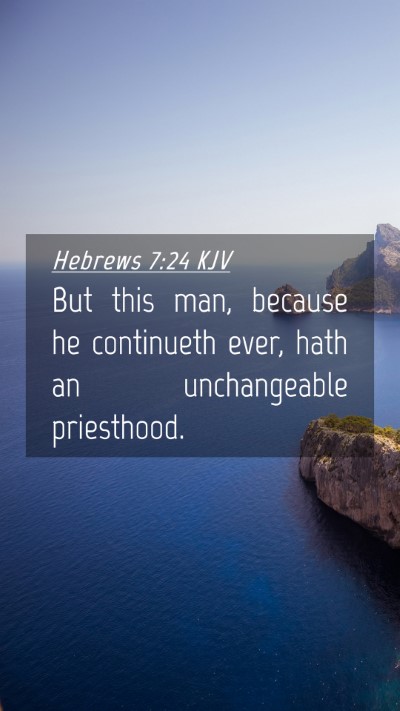 Picture 04 - Hebrews 7:24 KJV Mobile Phone Wallpaper - But this man, because he continueth ever, hath an - Mobile Bible Verse Wallpaper