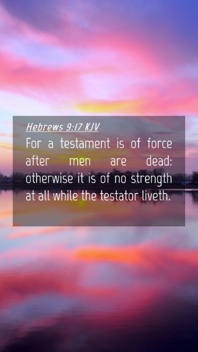 Picture 04 - Hebrews 9:17 KJV Mobile Phone Wallpaper - For a testament is of force after men are dead: - Mobile Bible Verse Wallpaper