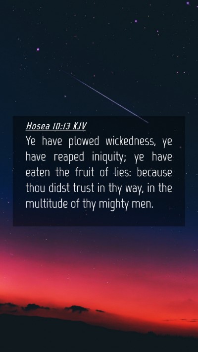 Picture 04 - Hosea 10:13 KJV Mobile Phone Wallpaper - Ye have plowed wickedness, ye have reaped - Mobile Bible Verse Wallpaper