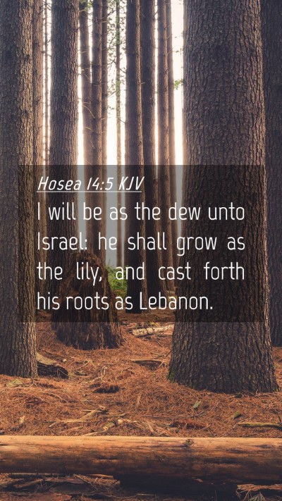 Picture 04 - Hosea 14:5 KJV Mobile Phone Wallpaper - I will be as the dew unto Israel: he shall grow - Mobile Bible Verse Wallpaper