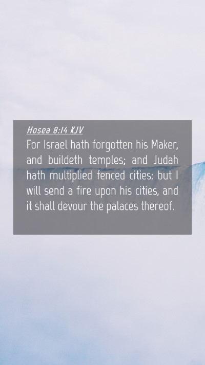 Picture 04 - Hosea 8:14 KJV Mobile Phone Wallpaper - For Israel hath forgotten his Maker, and buildeth - Mobile Bible Verse Wallpaper