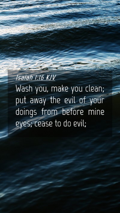 Picture 04 - Isaiah 1:16 KJV Mobile Phone Wallpaper - Wash you, make you clean; put away the evil of - Mobile Bible Verse Wallpaper