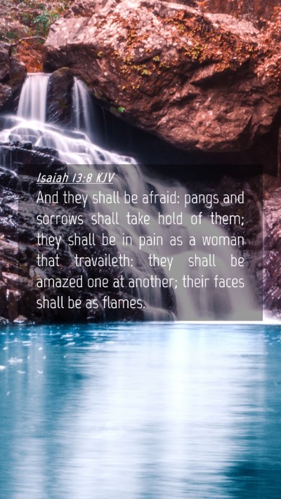Picture 04 - Isaiah 13:8 KJV Mobile Phone Wallpaper - And they shall be afraid: pangs and sorrows shall - Mobile Bible Verse Wallpaper