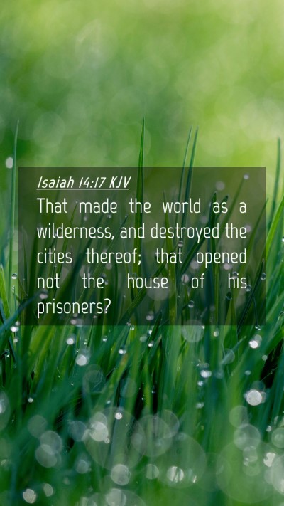 Picture 04 - Isaiah 14:17 KJV Mobile Phone Wallpaper - That made the world as a wilderness, and - Mobile Bible Verse Wallpaper