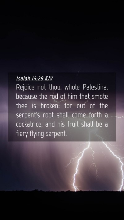 Picture 04 - Isaiah 14:29 KJV Mobile Phone Wallpaper - Rejoice not thou, whole Palestina, because the - Mobile Bible Verse Wallpaper