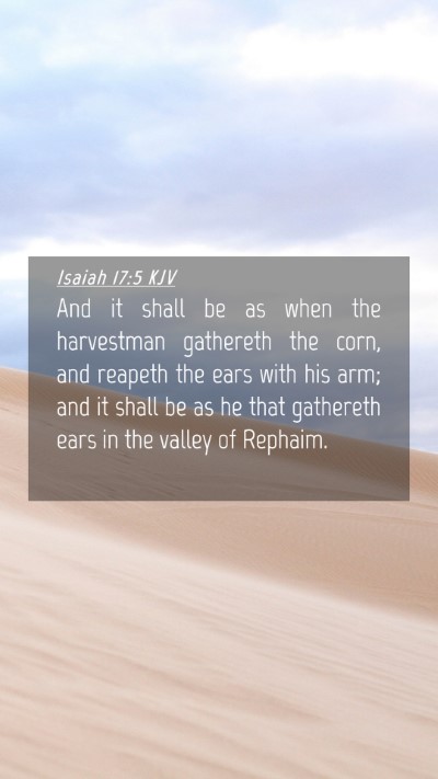 Picture 04 - Isaiah 17:5 KJV Mobile Phone Wallpaper - And it shall be as when the harvestman gathereth - Mobile Bible Verse Wallpaper