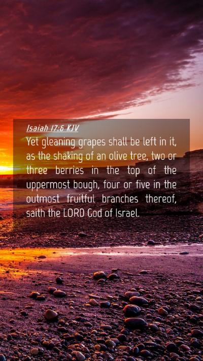 Picture 04 - Isaiah 17:6 KJV Mobile Phone Wallpaper - Yet gleaning grapes shall be left in it, as the - Mobile Bible Verse Wallpaper