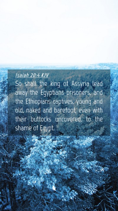 Picture 04 - Isaiah 20:4 KJV Mobile Phone Wallpaper - So shall the king of Assyria lead away the - Mobile Bible Verse Wallpaper