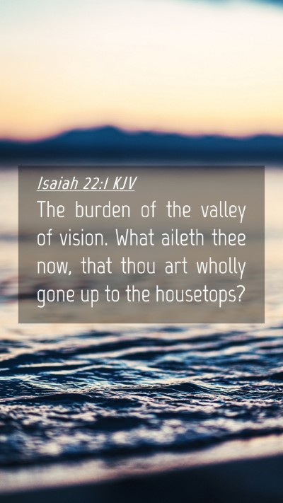Picture 04 - Isaiah 22:1 KJV Mobile Phone Wallpaper - The burden of the valley of vision. What aileth - Mobile Bible Verse Wallpaper