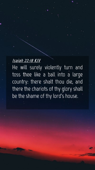 Picture 04 - Isaiah 22:18 KJV Mobile Phone Wallpaper - He will surely violently turn and toss thee like - Mobile Bible Verse Wallpaper