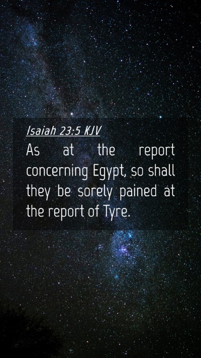 Picture 04 - Isaiah 23:5 KJV Mobile Phone Wallpaper - As at the report concerning Egypt, so shall they - Mobile Bible Verse Wallpaper
