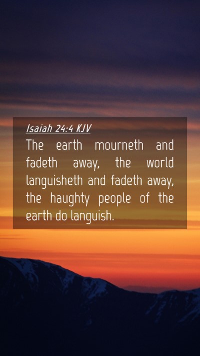 Picture 04 - Isaiah 24:4 KJV Mobile Phone Wallpaper - The earth mourneth and fadeth away, the world - Mobile Bible Verse Wallpaper