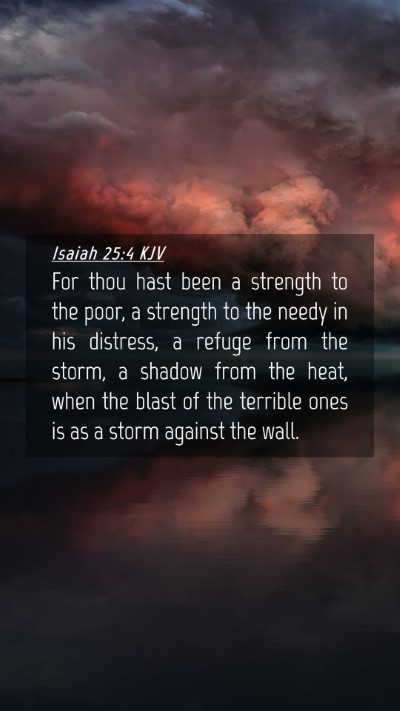 Picture 04 - Isaiah 25:4 KJV Mobile Phone Wallpaper - For thou hast been a strength to the poor, a - Mobile Bible Verse Wallpaper