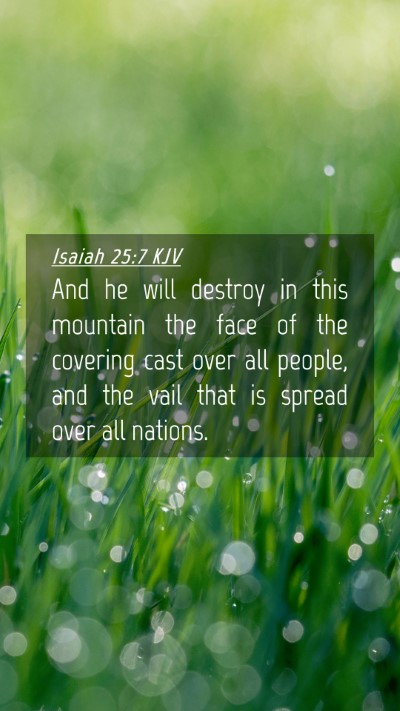 Picture 04 - Isaiah 25:7 KJV Mobile Phone Wallpaper - And he will destroy in this mountain the face of - Mobile Bible Verse Wallpaper